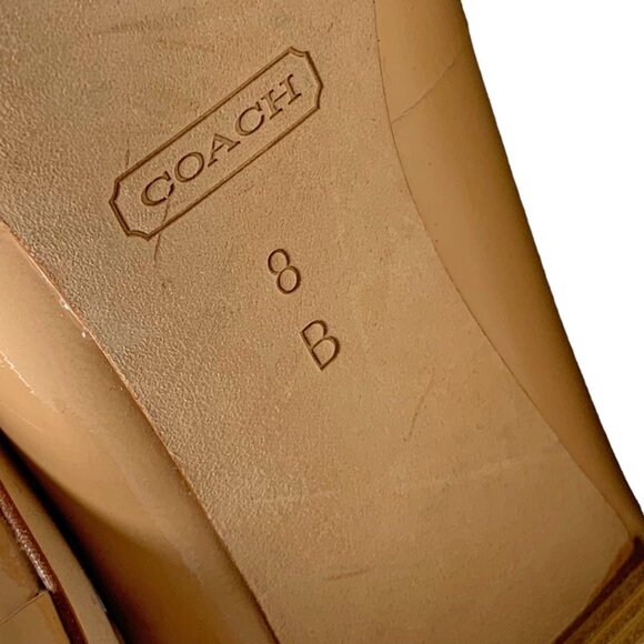 NEW  Coach Tandy Nude Patent Leather Horse Bit Block‎ Heel Pumps - Picture 5 of 11